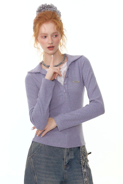 Zizifei Knit Lace Top