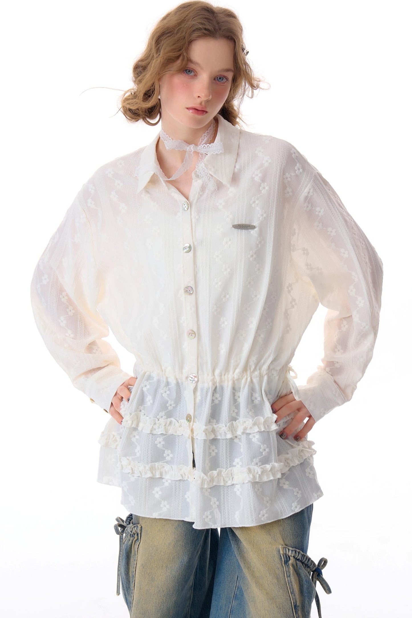 Spring Semi-Sheer Long Shirt