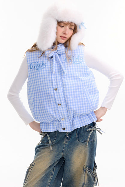 Autumn Embroidery Plaid Cotton Jacket