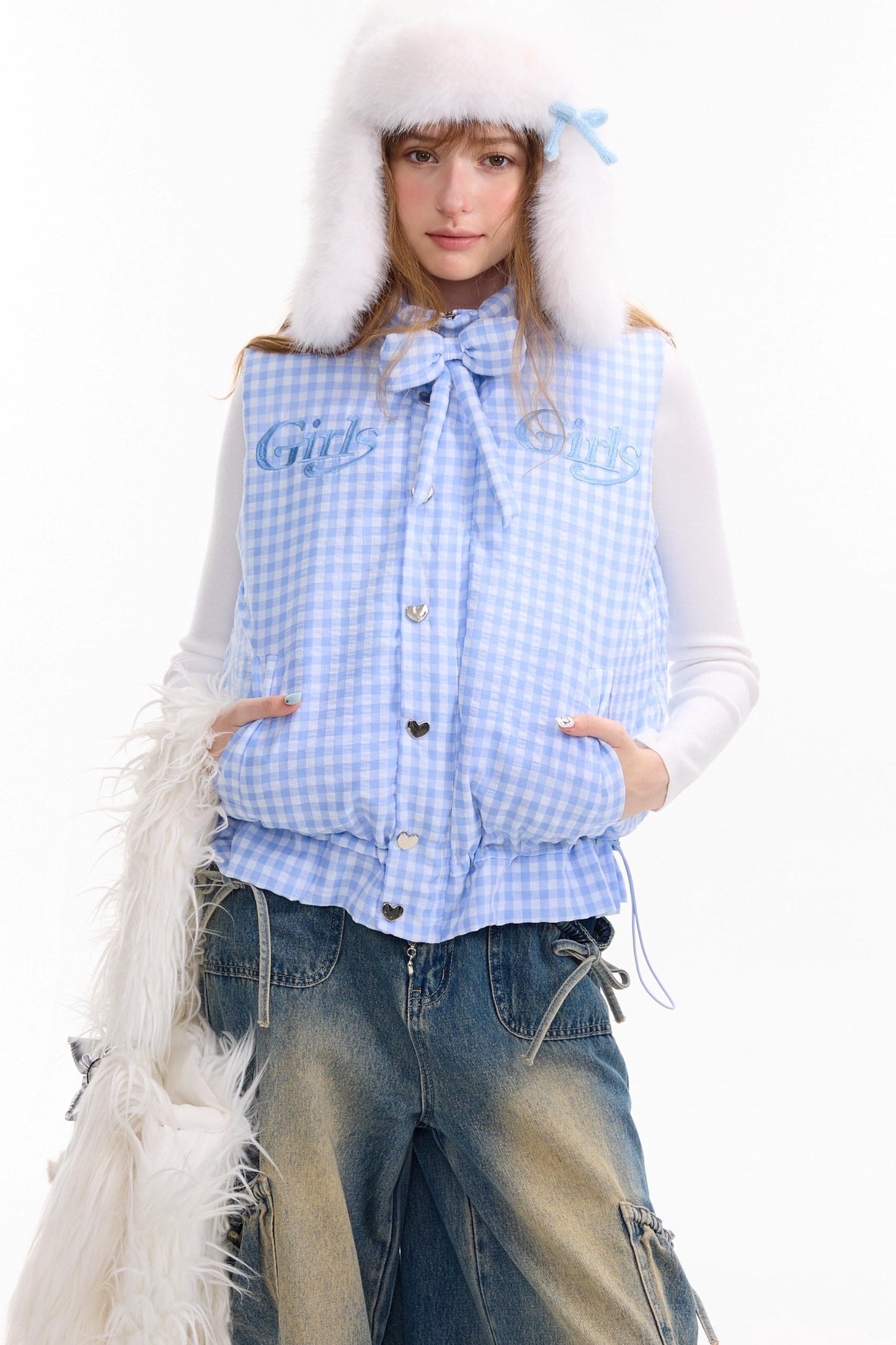 Autumn Embroidery Plaid Cotton Jacket