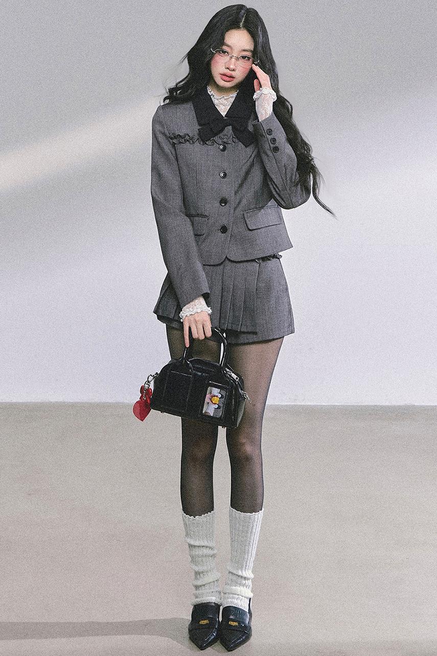 French Pleated Short Skirt Set-Up