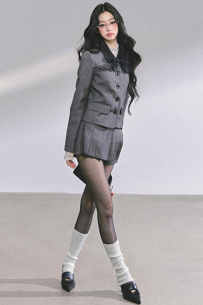 French Pleated Short Skirt Set-Up