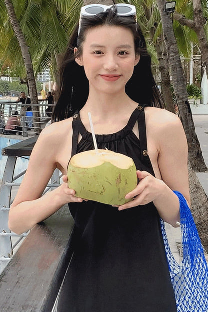 Fruitful Elegance Halter Dress