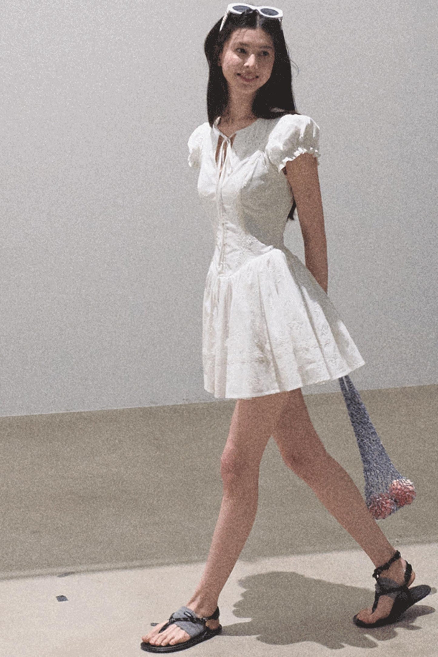 Lovefall Embroidered Cotton Tea Dress