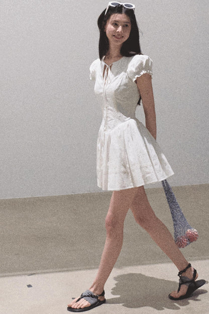 Lovefall Embroidered Cotton Tea Dress