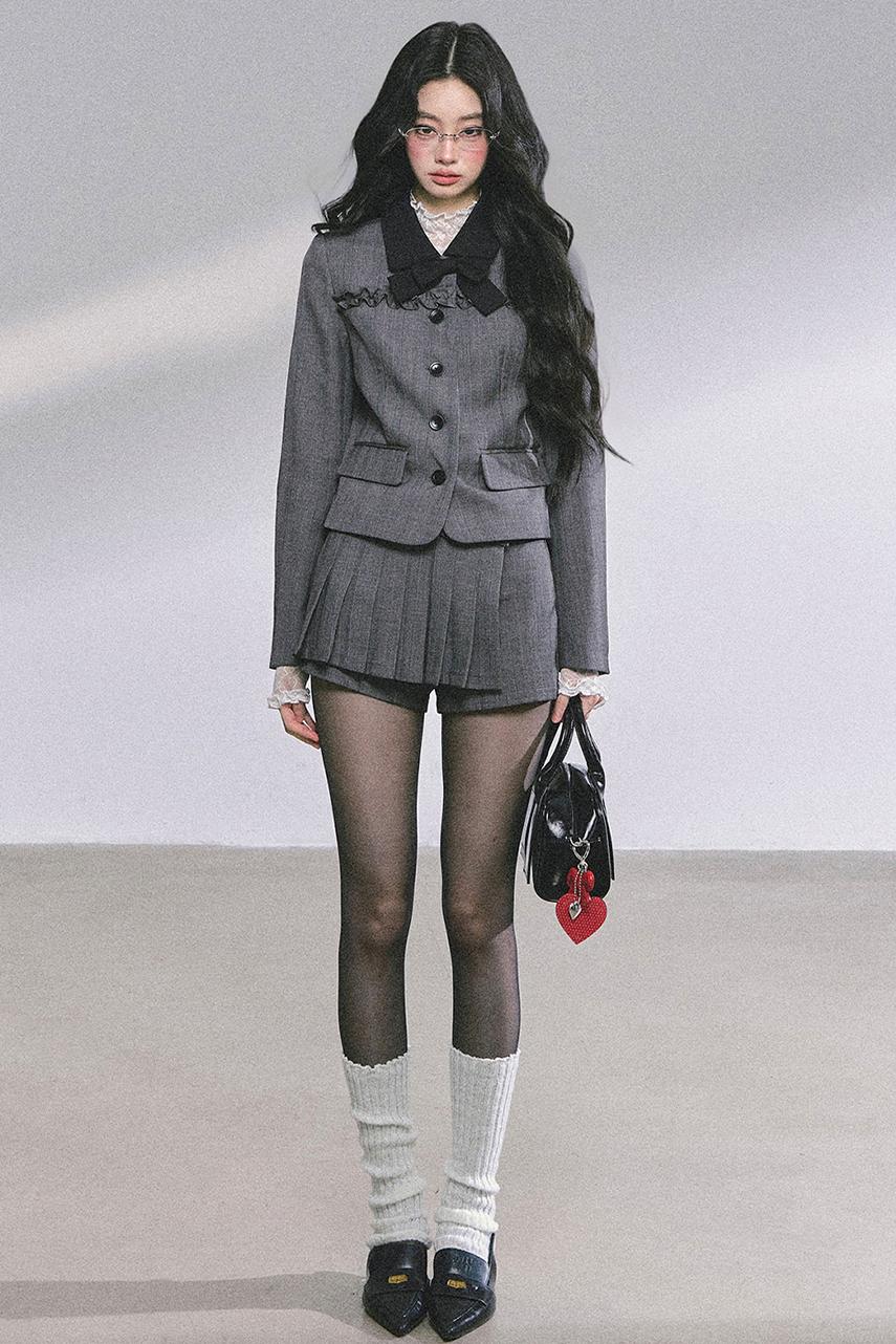 French Pleated Short Skirt Set-Up