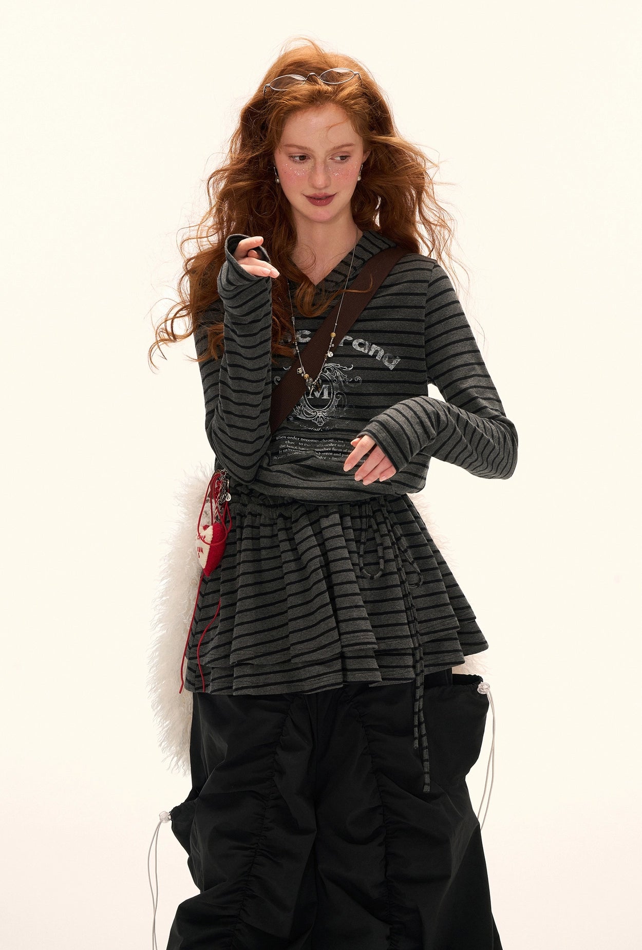 Striped Hoodue Tunic Top