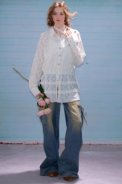 Spring Semi-Sheer Long Shirt