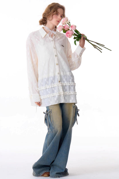 Spring Semi-Sheer Long Shirt