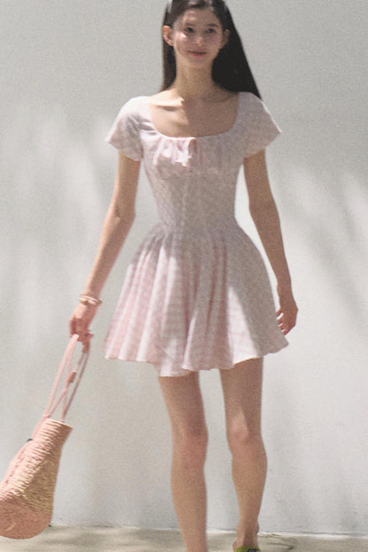 Sweet Bow Tie Mini Dress