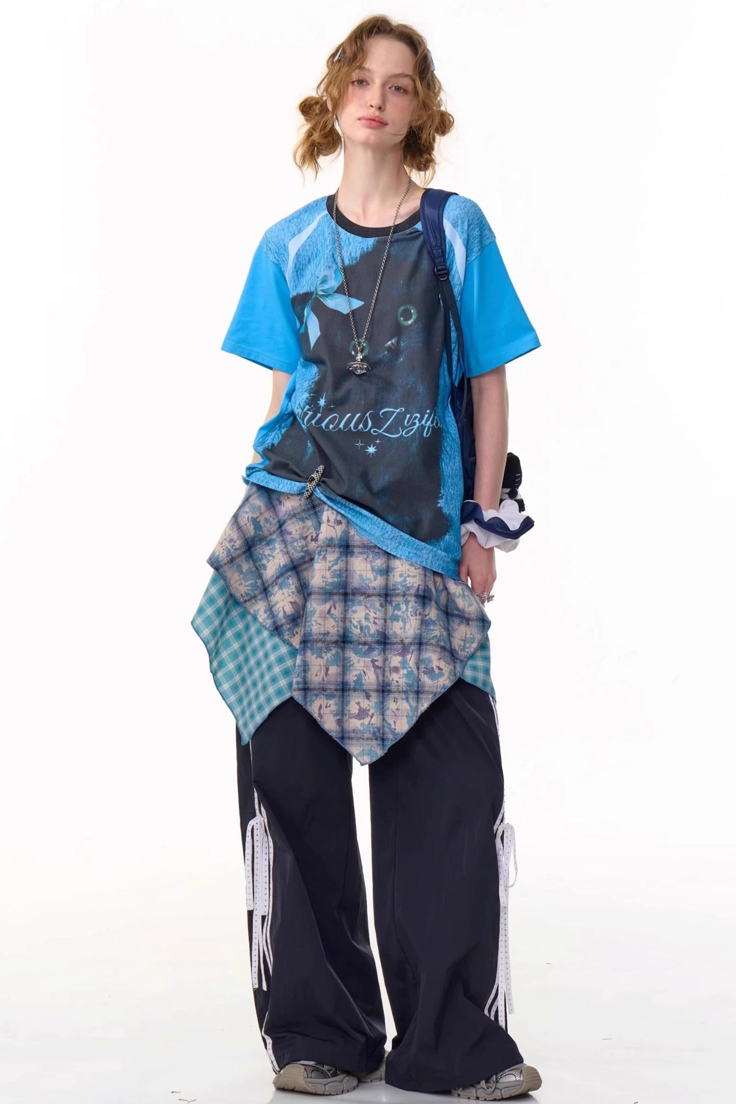 Retro Draped Wide-Leg Sweatpants