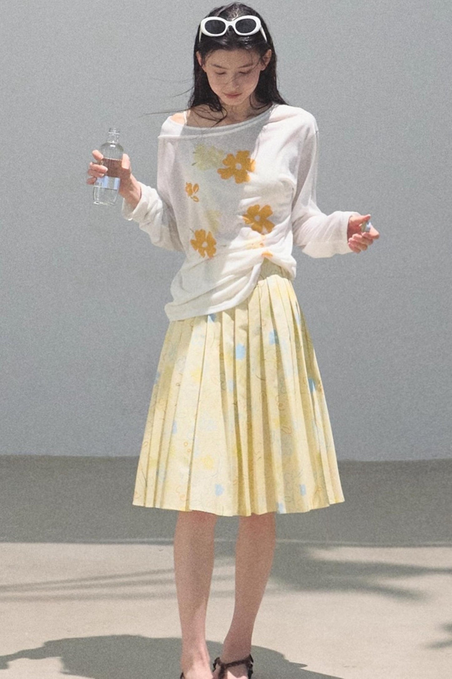 Floral Knit Off-the-Shoulder Cover-Up Top