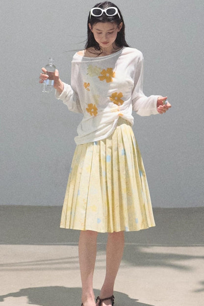 Floral Knit Off-the-Shoulder Cover-Up Top