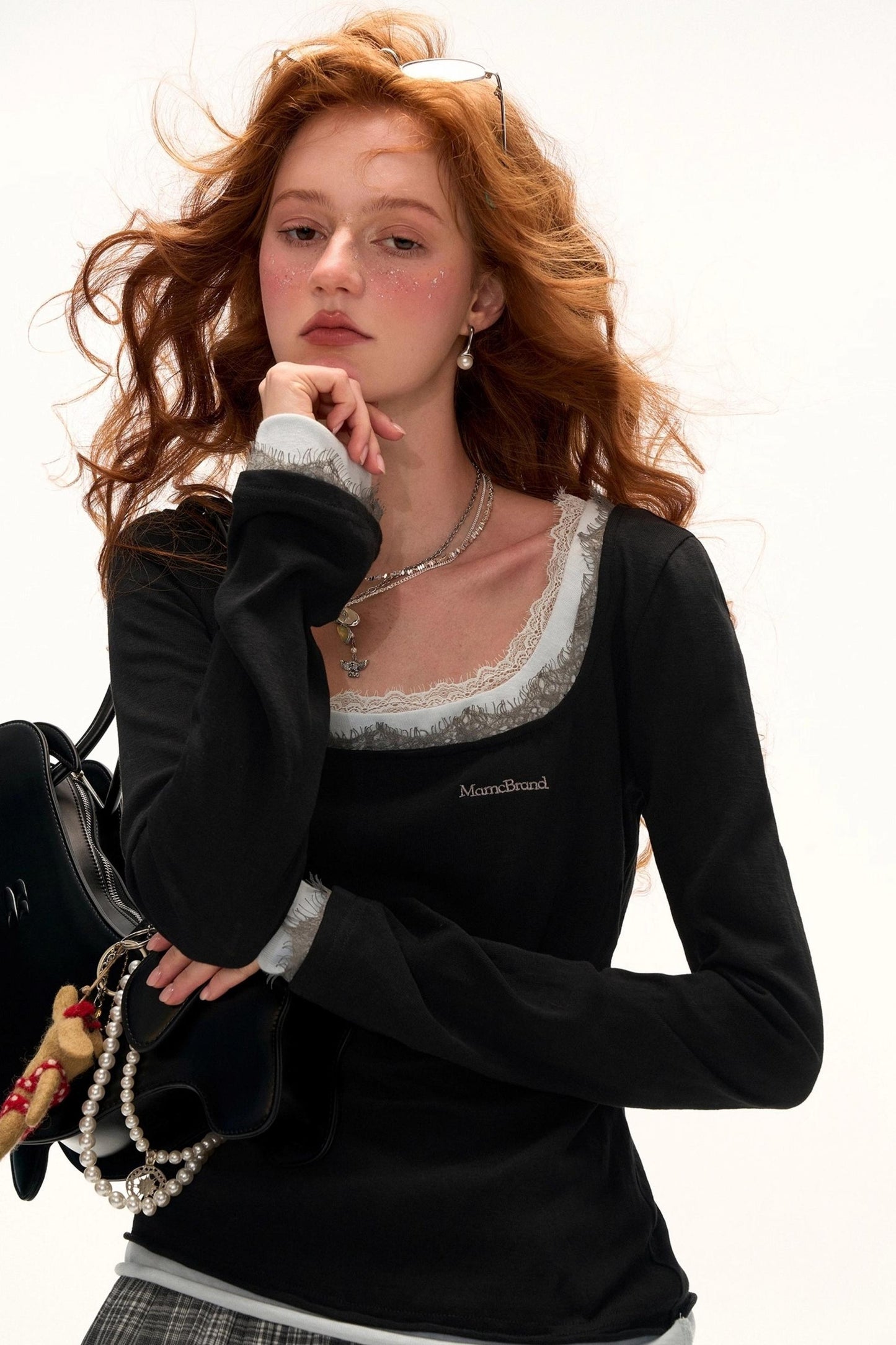 Lace Layered Long Sleeve T-Shirt