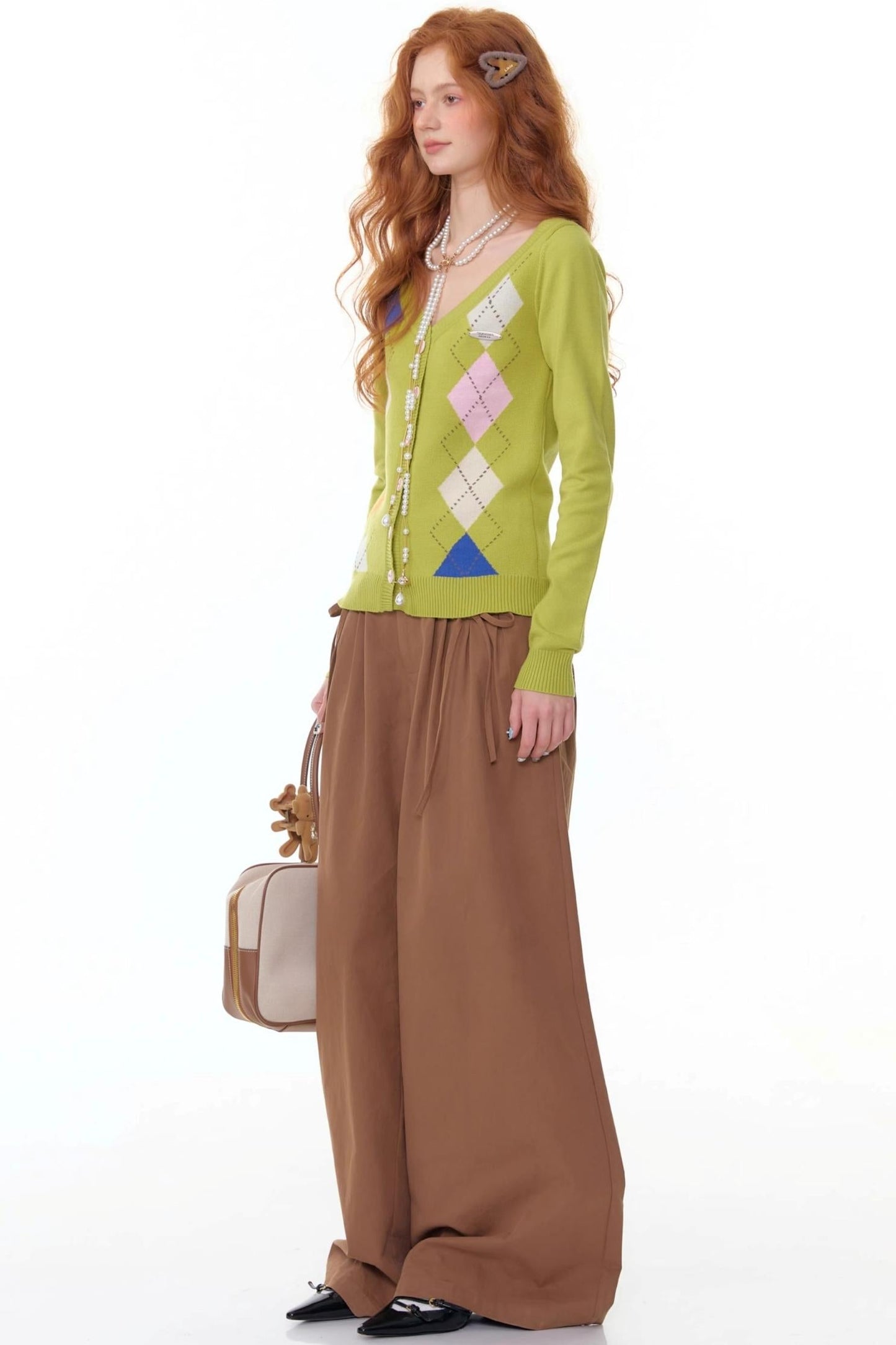 Autumn High-Waisted Slimming Brown Trousers