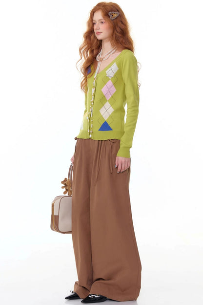 Autumn High-Waisted Slimming Brown Trousers