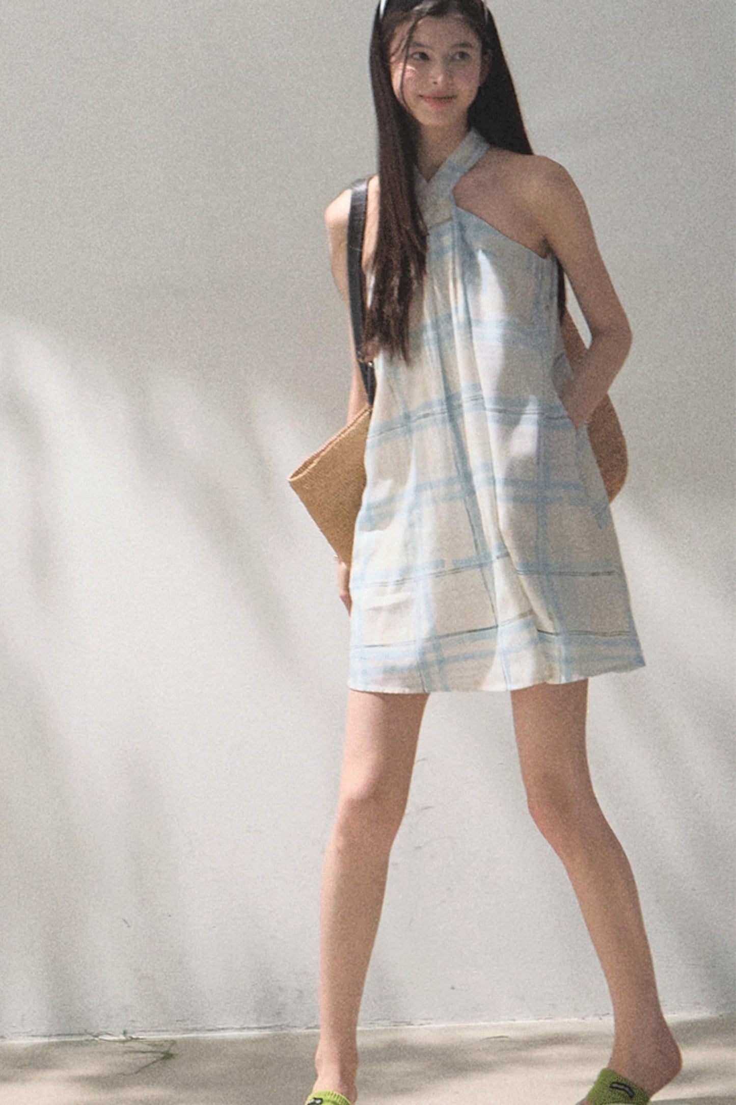 Linen Plaid Dress