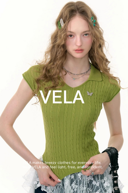 Summer Twist Slim Top Polo T-shirt