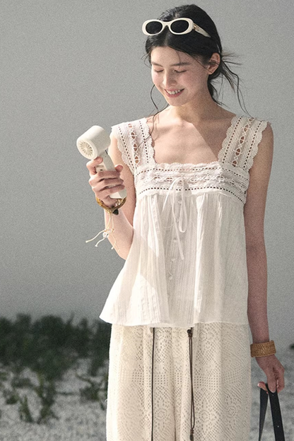 サマー レース トランスパレント ブラウス