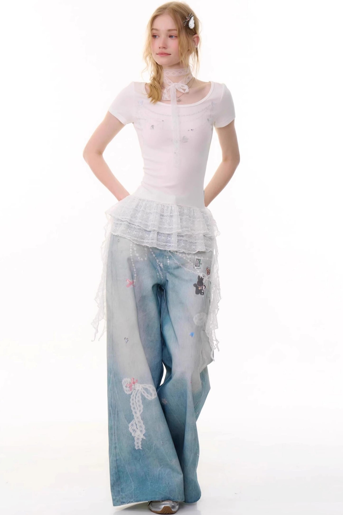 Vintage Chain Pleated Tee