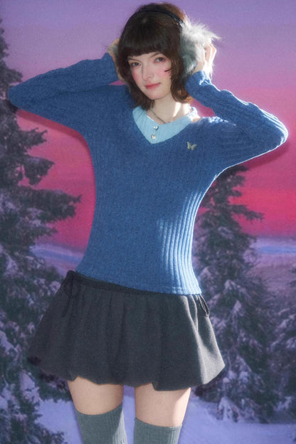 Autumn Slim Halterneck Knit Top