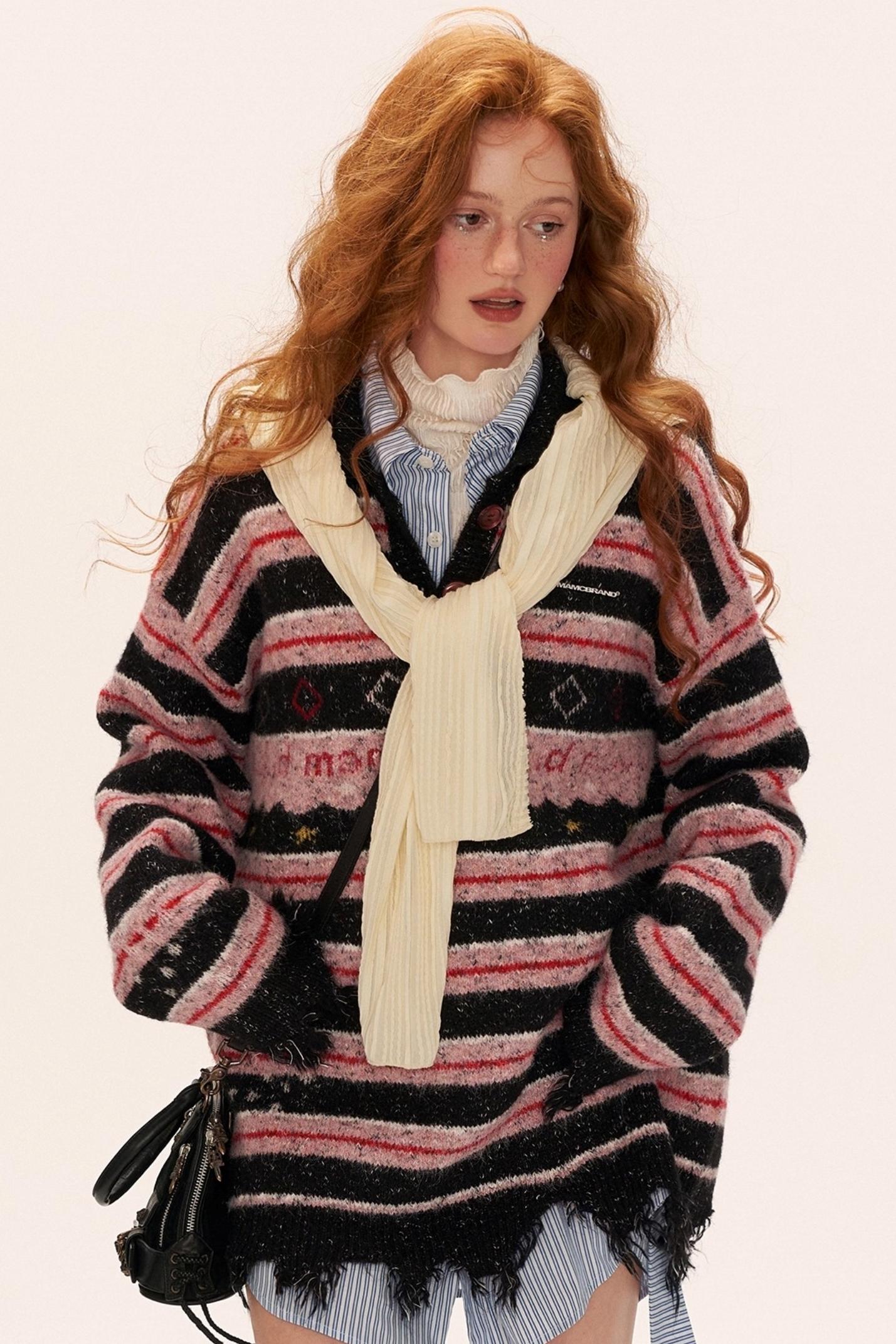 星形条纹 Polo 领毛衣