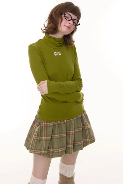 Autumn Retro High Neck Knitted Top