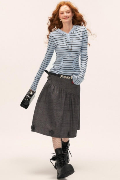 花朵图案高档中长裙