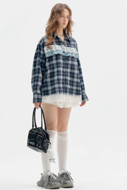 American Retro Blue Check Shirt