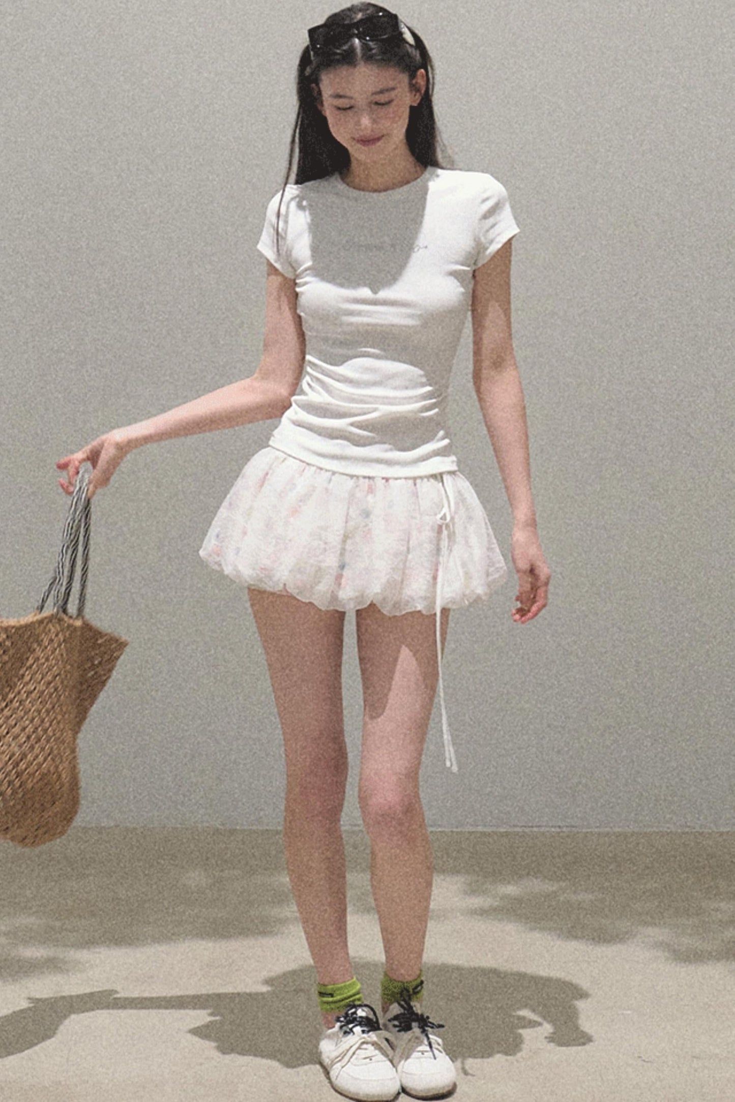 Floral Peplum Culottes Skirt Set