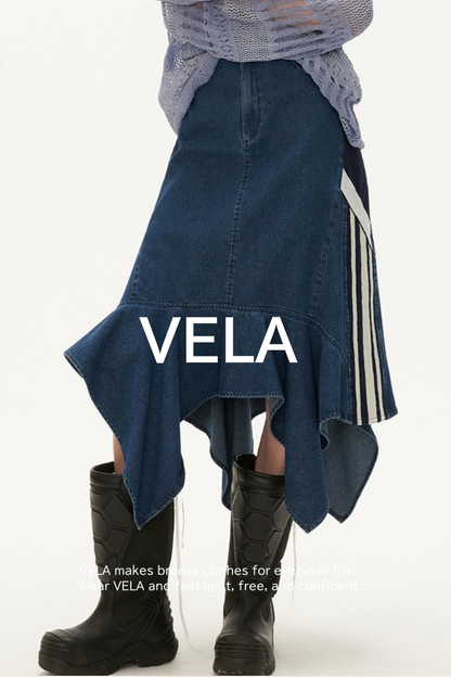 Vintage Irregular Denim Skirt