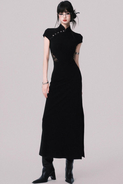 Retro Mermaid Lace Cheongsam Dress