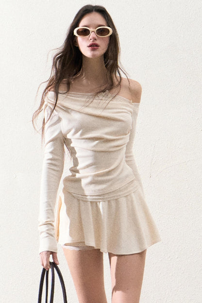 Elegant One-Shoulder Tops Set-Up