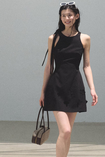 Summer Stars Floral Ribbon Racer Dress