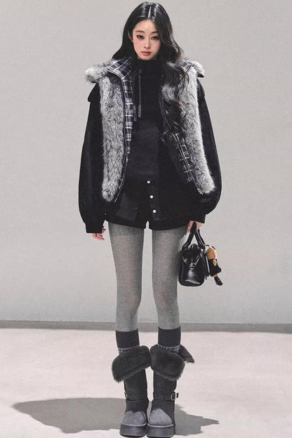 Black Autumn A-Line Shorts