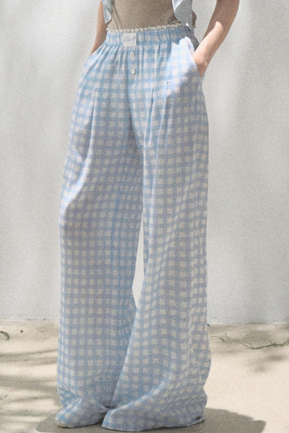 Wide-Leg Tencel Hemp Pants