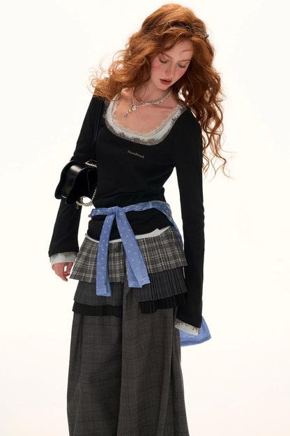 Lace Layered Long Sleeve T-Shirt