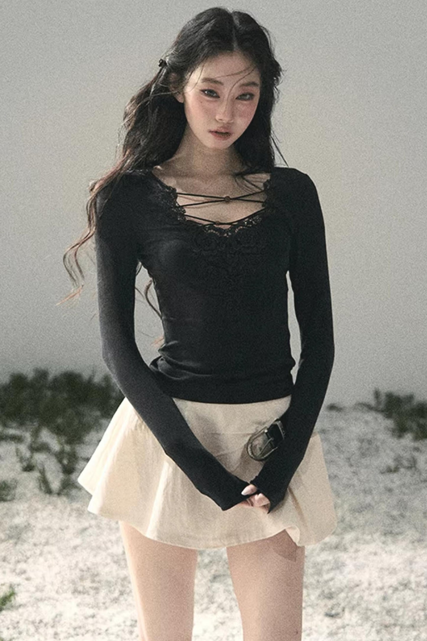 Lace V-Neck Summer Top