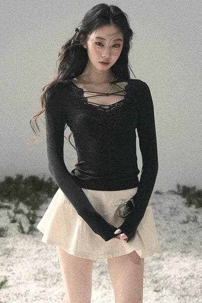 Lace V-Neck Summer Top