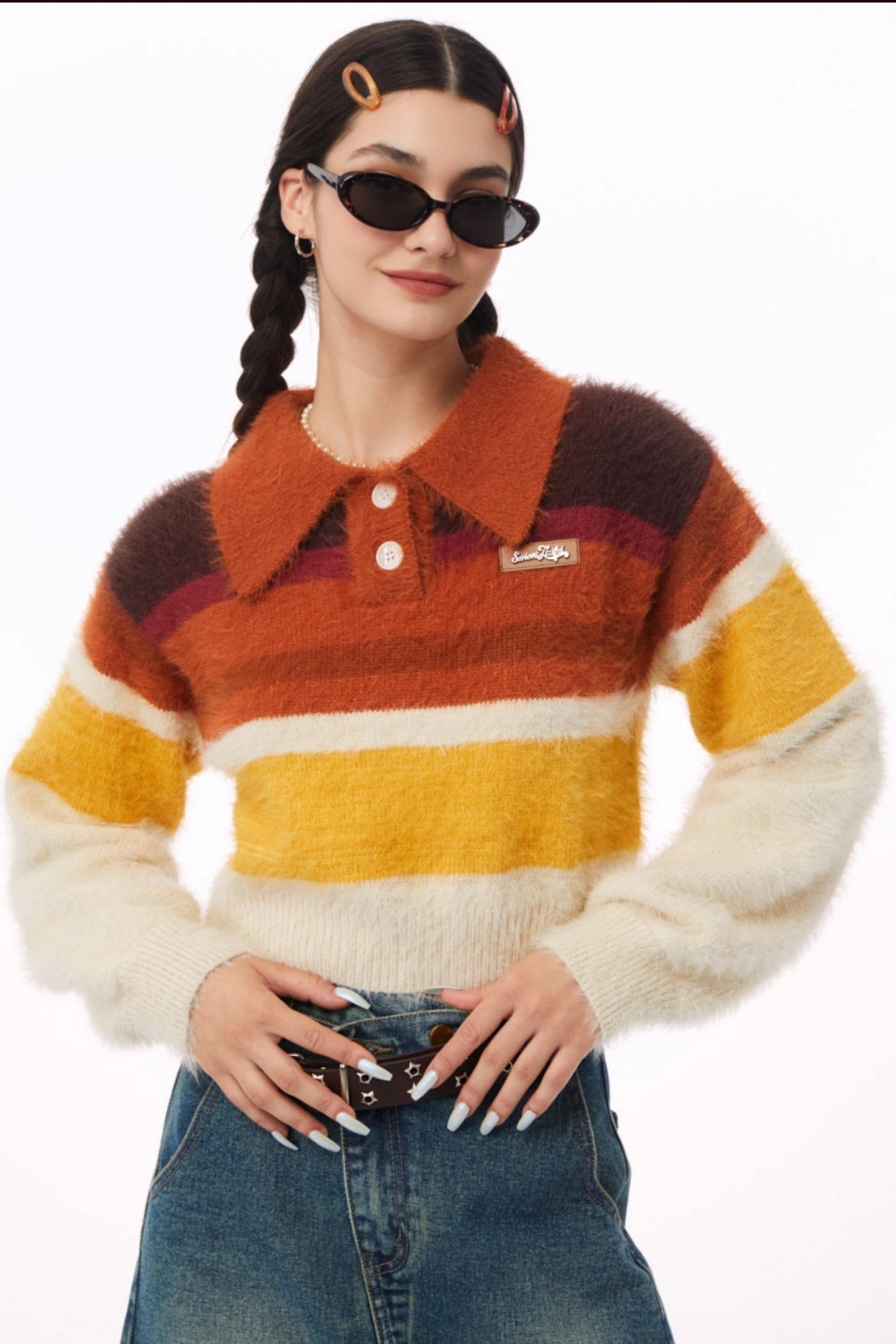 Lazy Retro Polo Neck Sweater