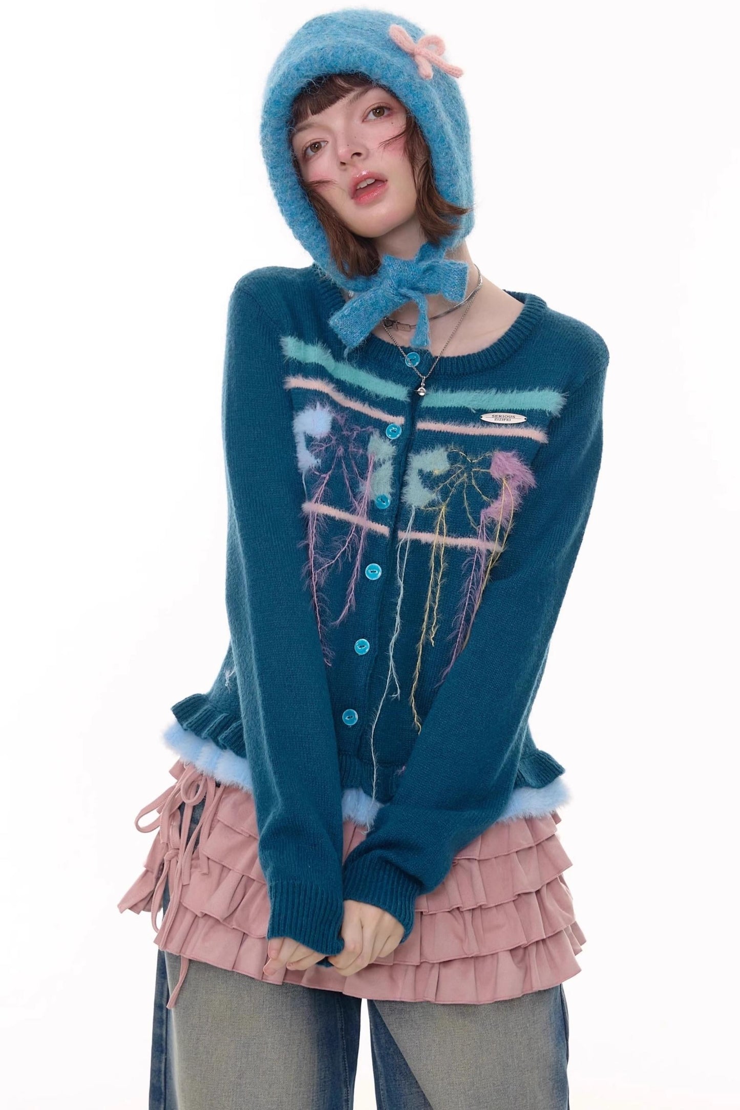 Autumn Silk Bow Cardigan