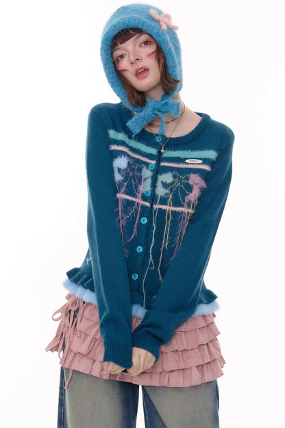 Autumn Silk Bow Cardigan