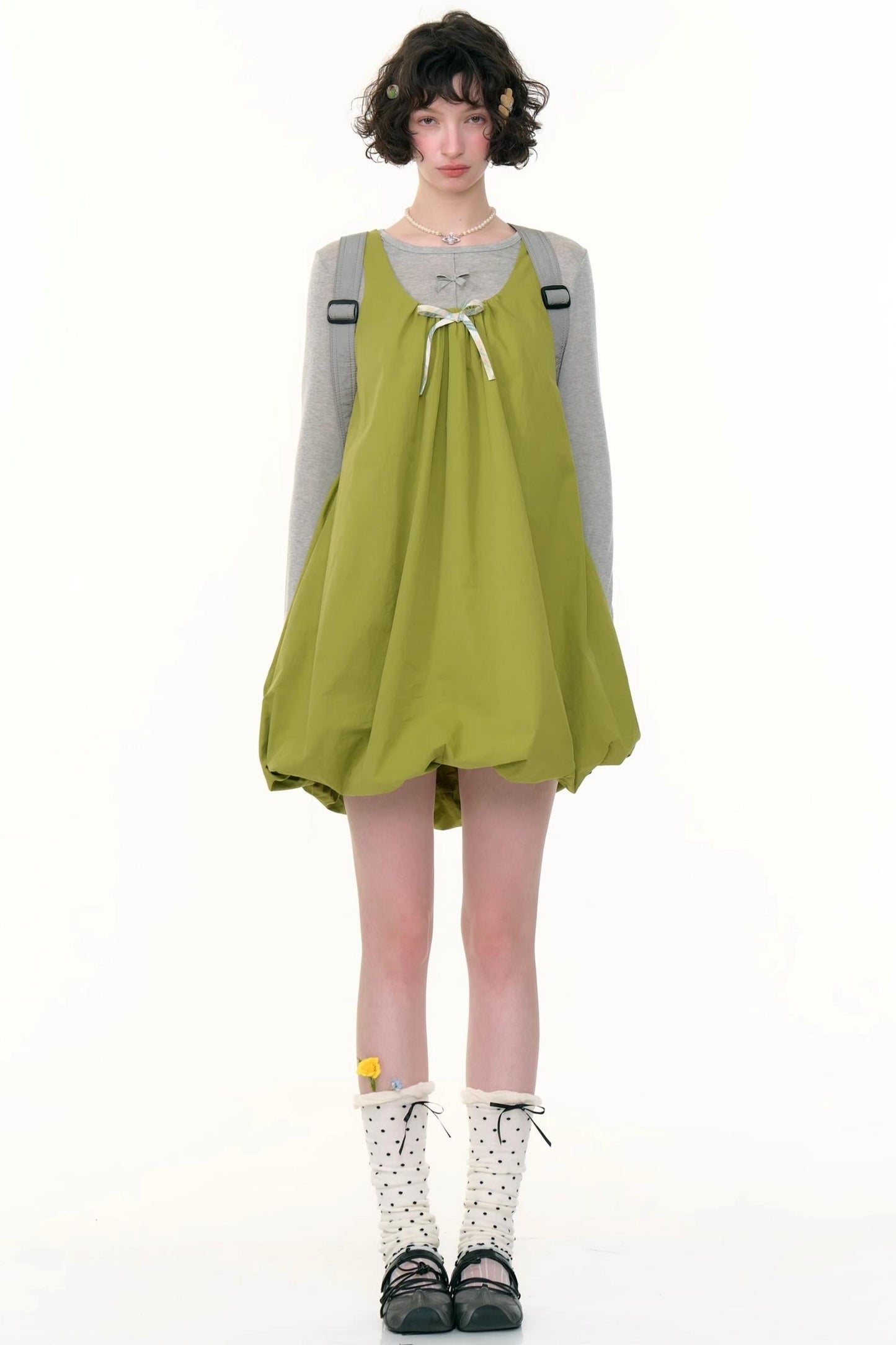 Green Bud Sleeveless Dress