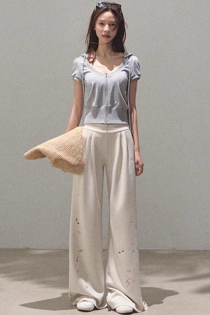 Color Block U-Neck Hooded Cardigan