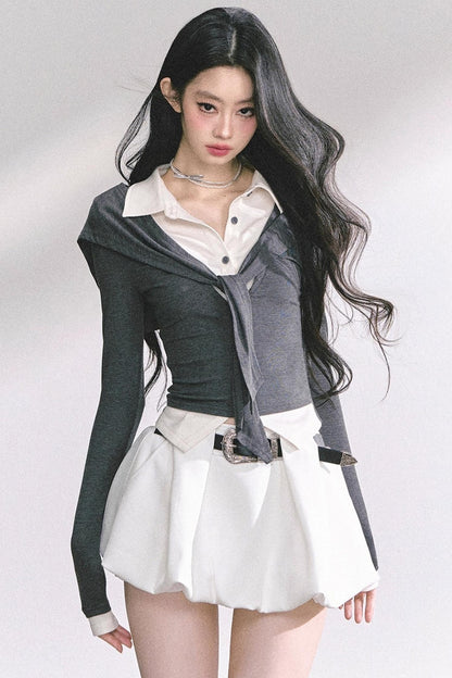 Autumn Waist Slimming Long-Sleeved Tops