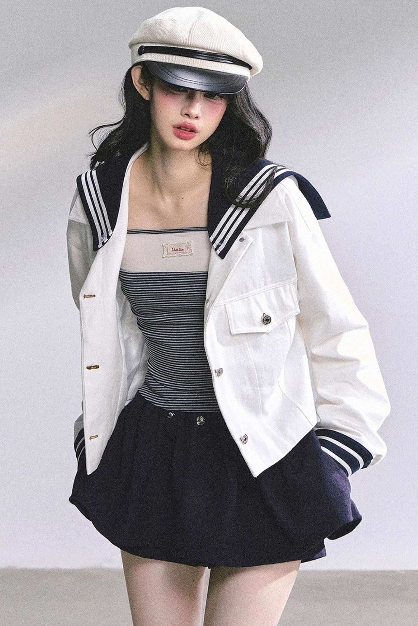 Luxury Denim Cargo Jacket