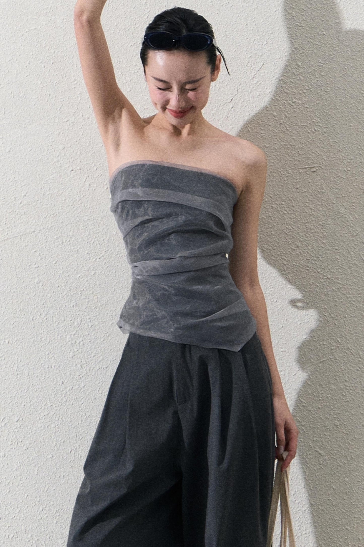 Casual Slim Jacket & Wide Lace Pants Set-Up