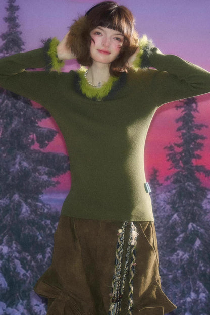 美式复古针织毛衣