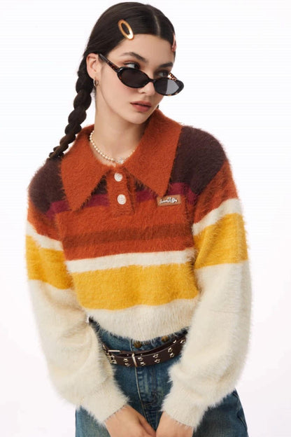 Lazy Retro Polo Neck Sweater