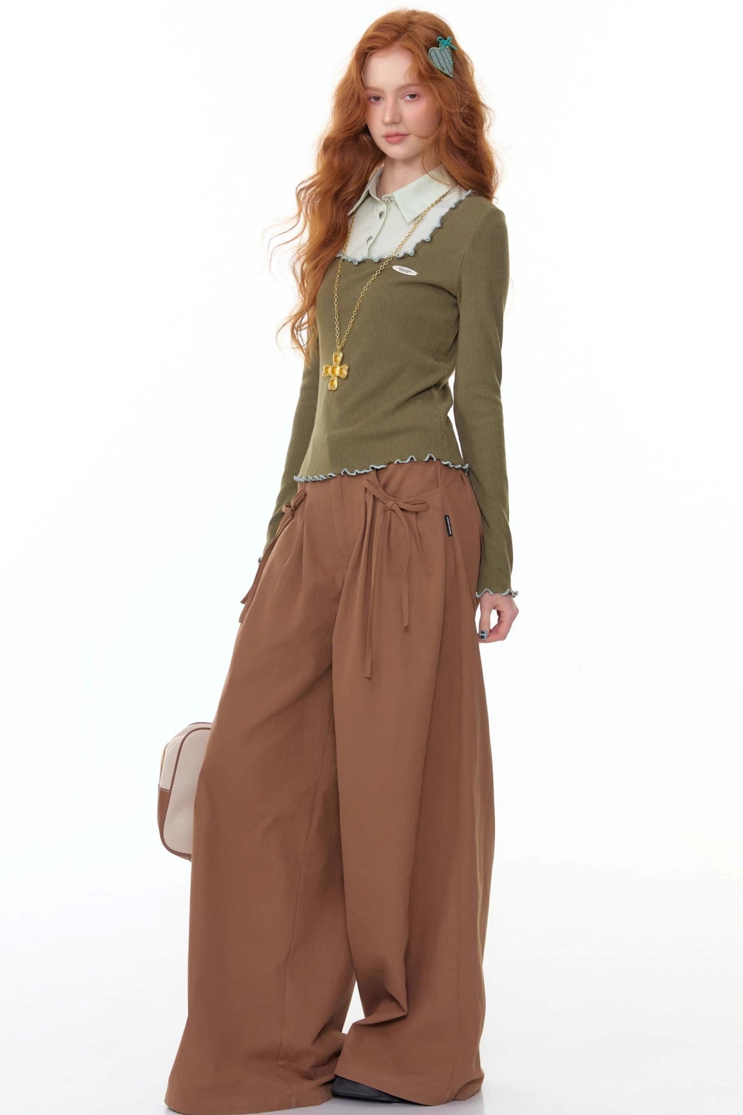 Polo Collar Long Sleeve T-Shirt